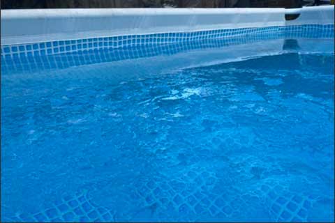 Crystal clear soft sided pool cleared without upgrading to a sand filter