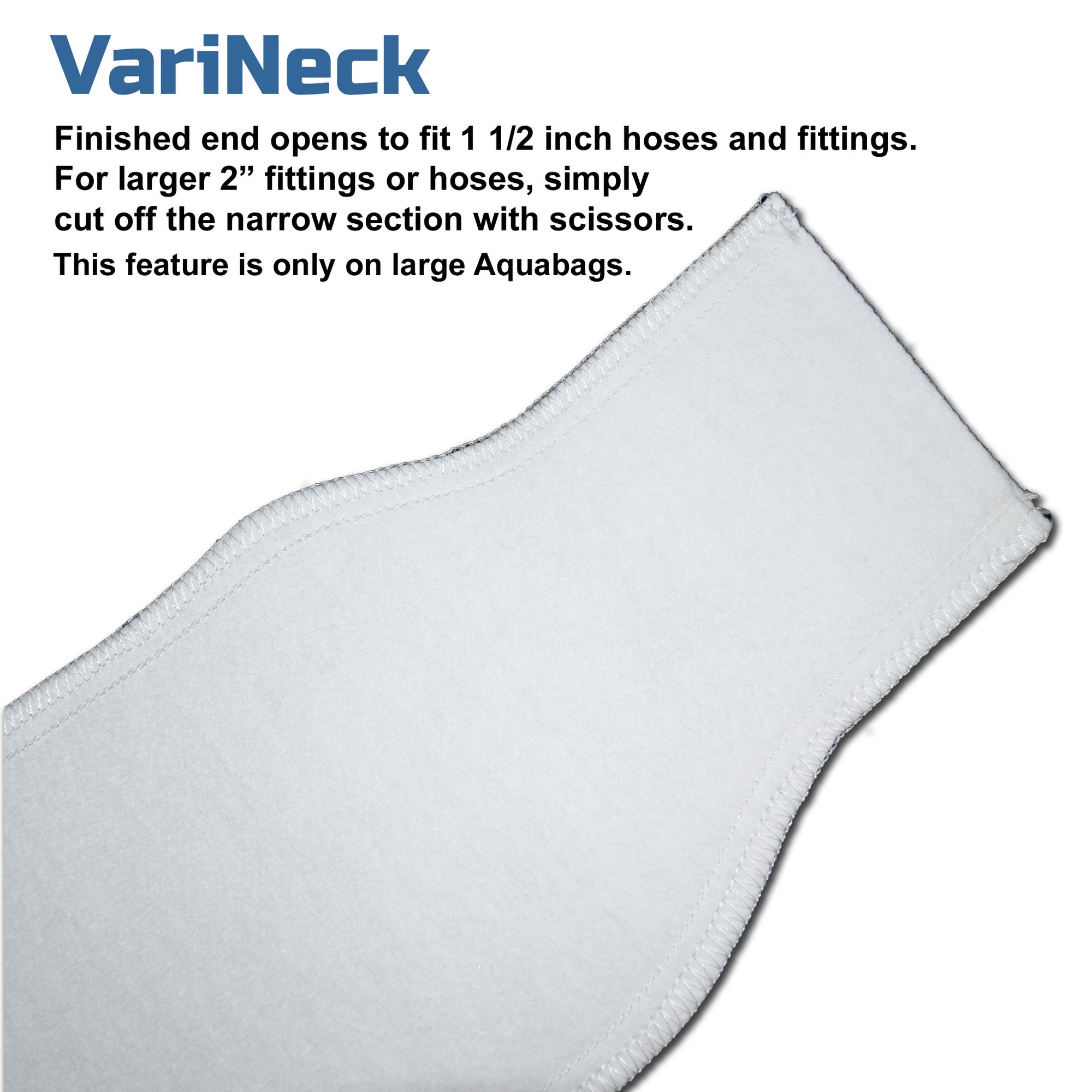 Varineck allows connection to 1 1/2 inch and 2 inch fittings and pool hoses.